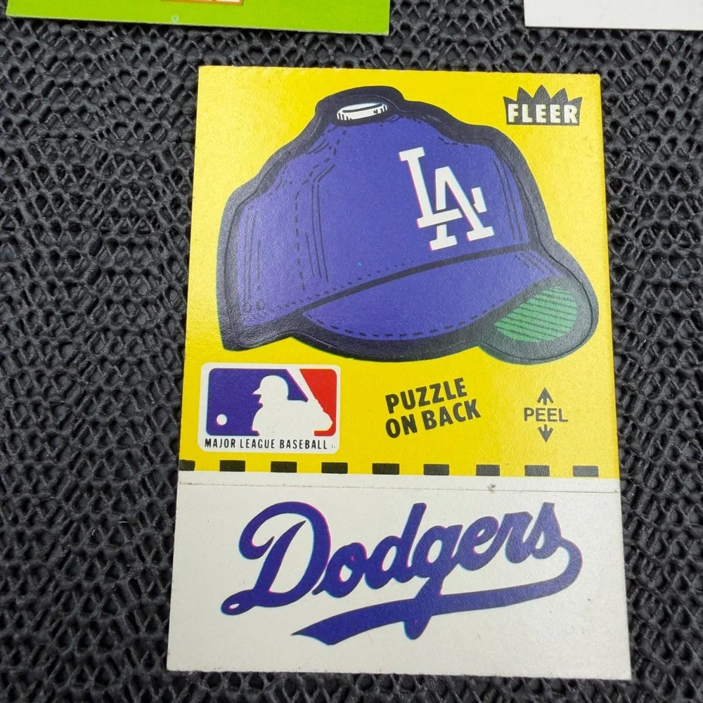 Vintage 80's Fleer Los Angeles Dodgers Sticker Card Lot 3pc
